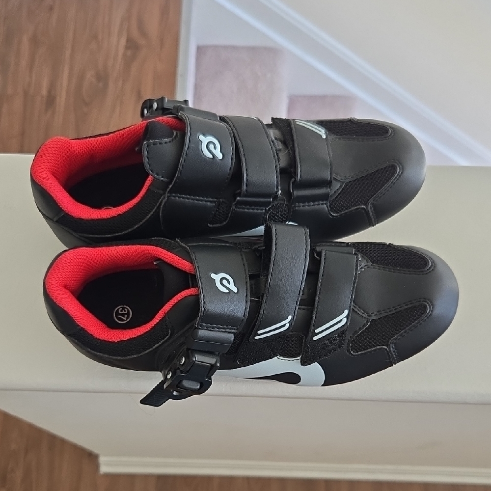 Peloton Black and Red Cycling Sneakers